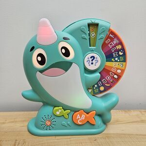 TESTED Fisher Price Linkimals Toddler Toy Learning Narwhal Lights Music WORKING